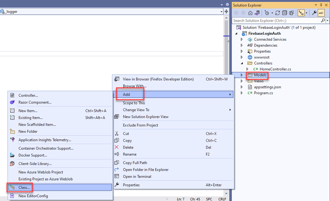 How to Integrate Firebase in ASP NET Core MVC